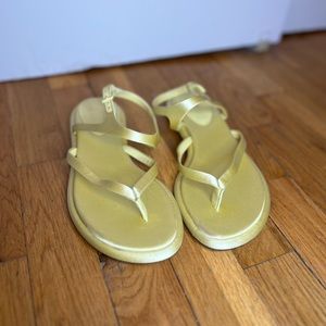 Vince Yellow Satin Sandal